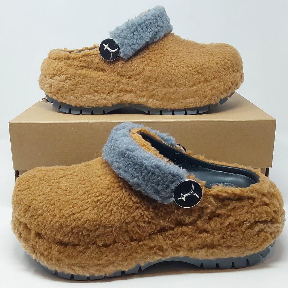 Crocs x Lil Nas X Mega Crush Clog Brown Sherpa Mens 8 Womens 10 209508-088 Fuzzy
